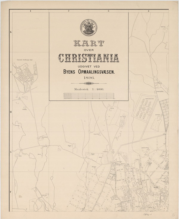 Kart over Christiania 1896, kartplate 1