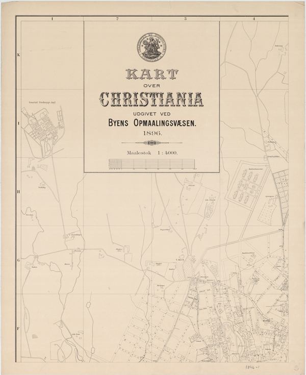 Kart over Christiania 1896, kartplate 1