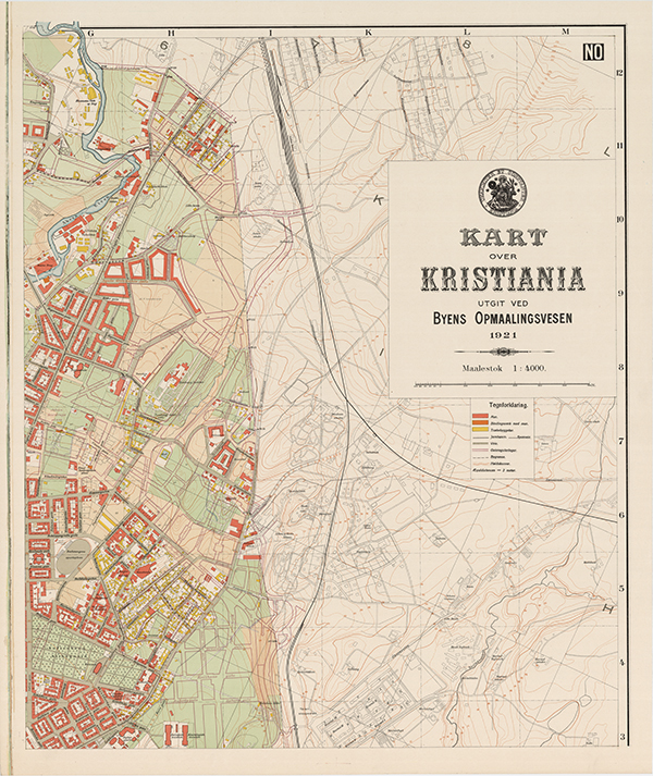 Kart over Kristiania 1921, kartplate 1