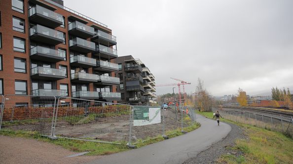 Anleggsområdet er gjerdet inn
