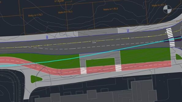 Illustrasjonsskisse gatestruktur Mortensrudveien