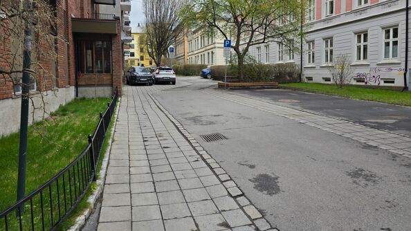 Fotografi av gatetun i Dybwads gate. 