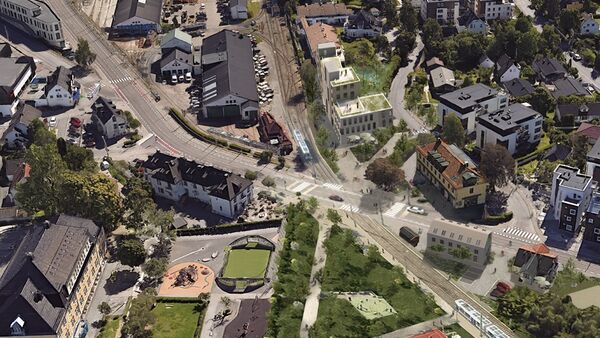 Oversiktbilde av Holtet stasjonsområde
