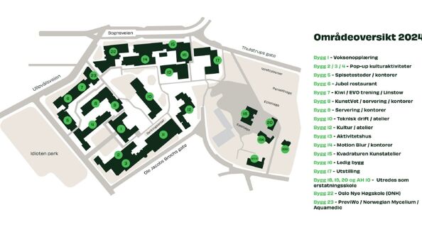 Kart over Den gamle Veterinærhøgskolen