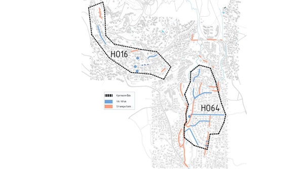 Illustrasjonen viser prosjektområdene, Ho16 og Ho64 er interne betegnelser på innebygde sikkerhetsventiler.