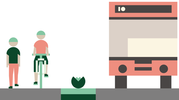 En illustrasjon av grønn moblilitet.