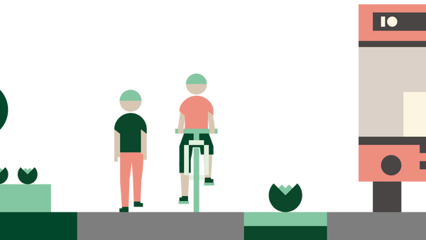 En illustrasjon av grønn moblilitet.