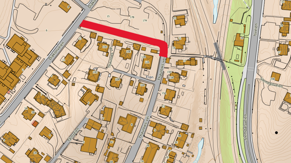 Midlertidig vei mellom Diakonveien og Thaulows vei