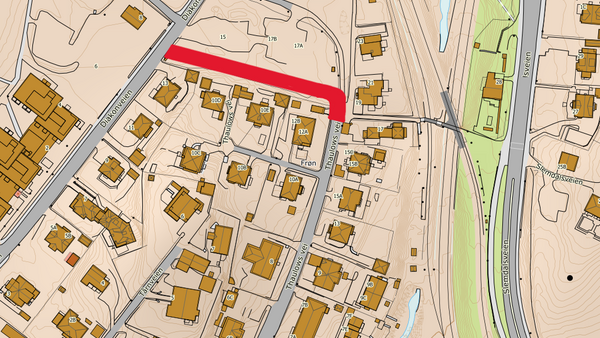 Midlertidig vei mellom Diakonveien og Thaulows vei