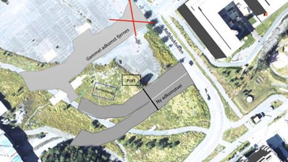 Område for ny adkomstvei