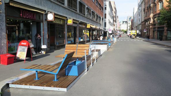 Fortauet i Rosenkrantz gate er utvidet