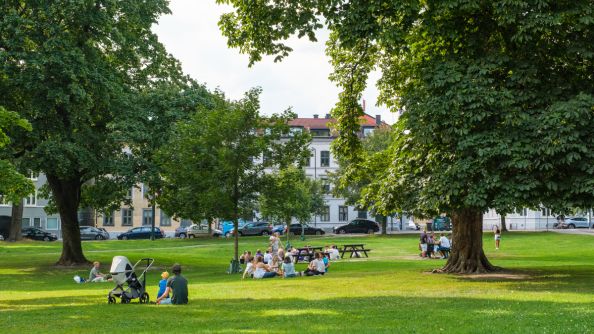 Mennesker i Sofienbergparken under Fadderuka