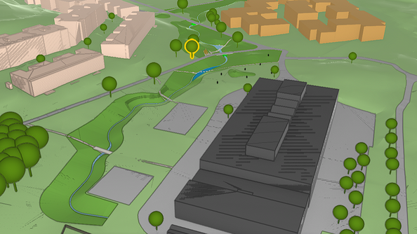 Illustrasjon av gjenåpning av Bakåsbekken på Furuset