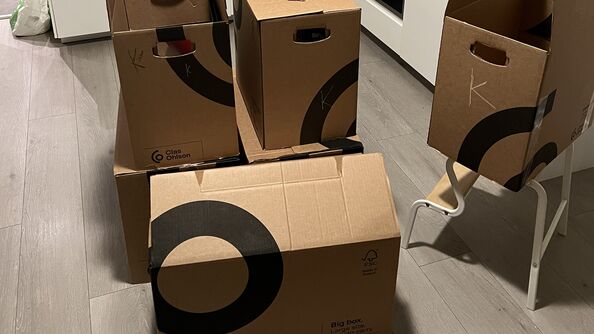 A few packing boxs on the floor