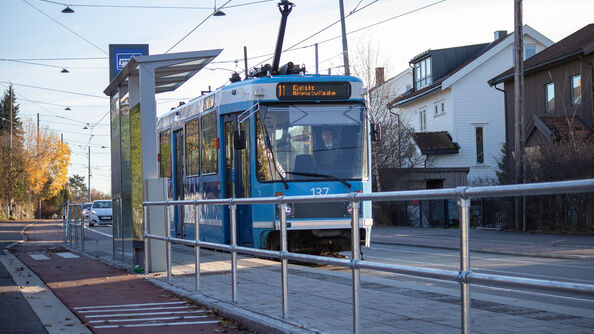 A photo of a tram in Oslo