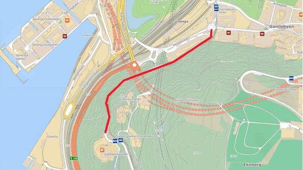 Illustrasjon som viser hvor arbeidet foregår.