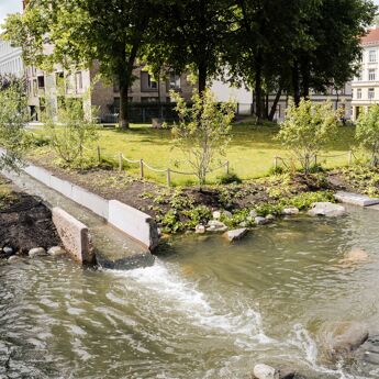 Klosterenga øvre del med mye vann.